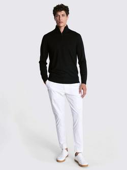 Moss Merino Zip-Neck Jumper - view 2, Black