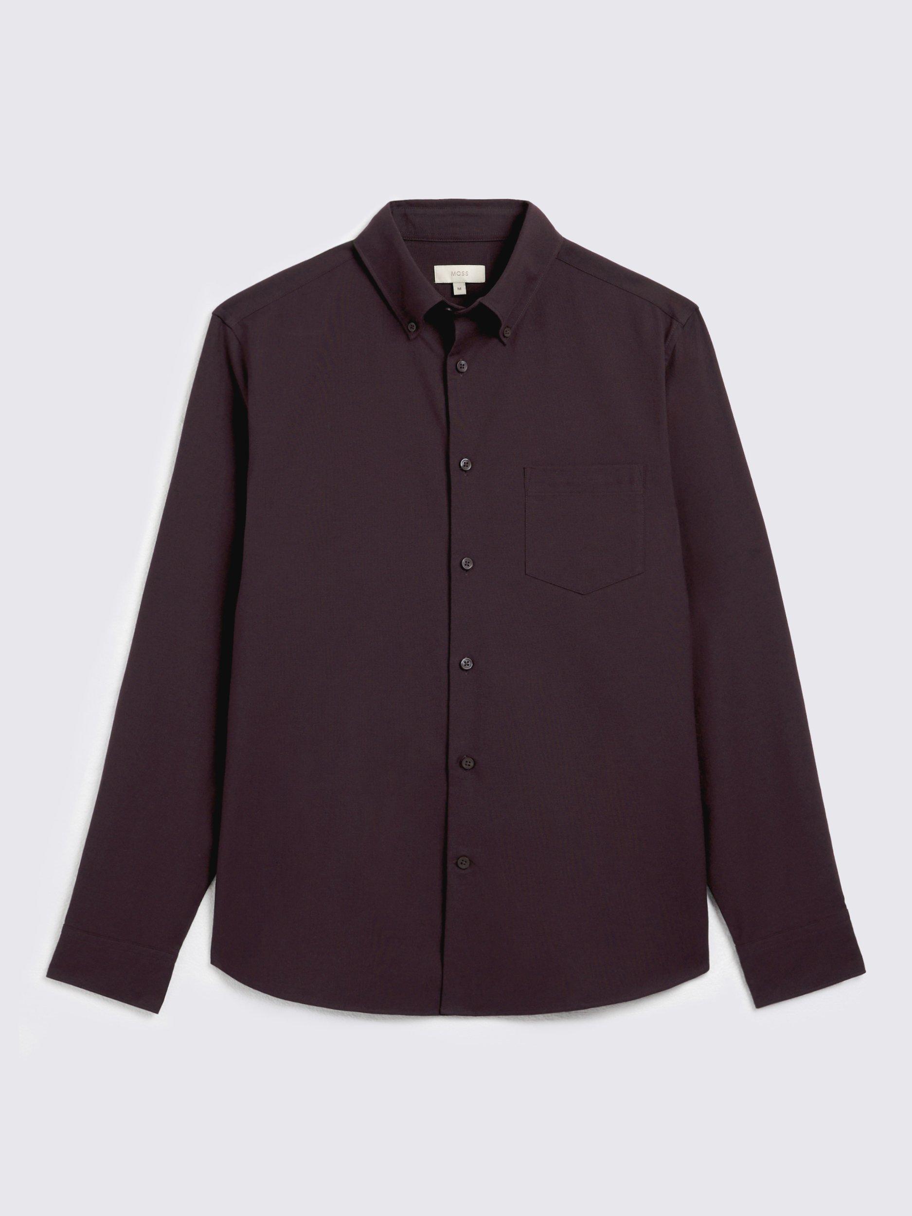Product image 4 of 4, which shows Moss Washed Oxford Shirt, Purple, S