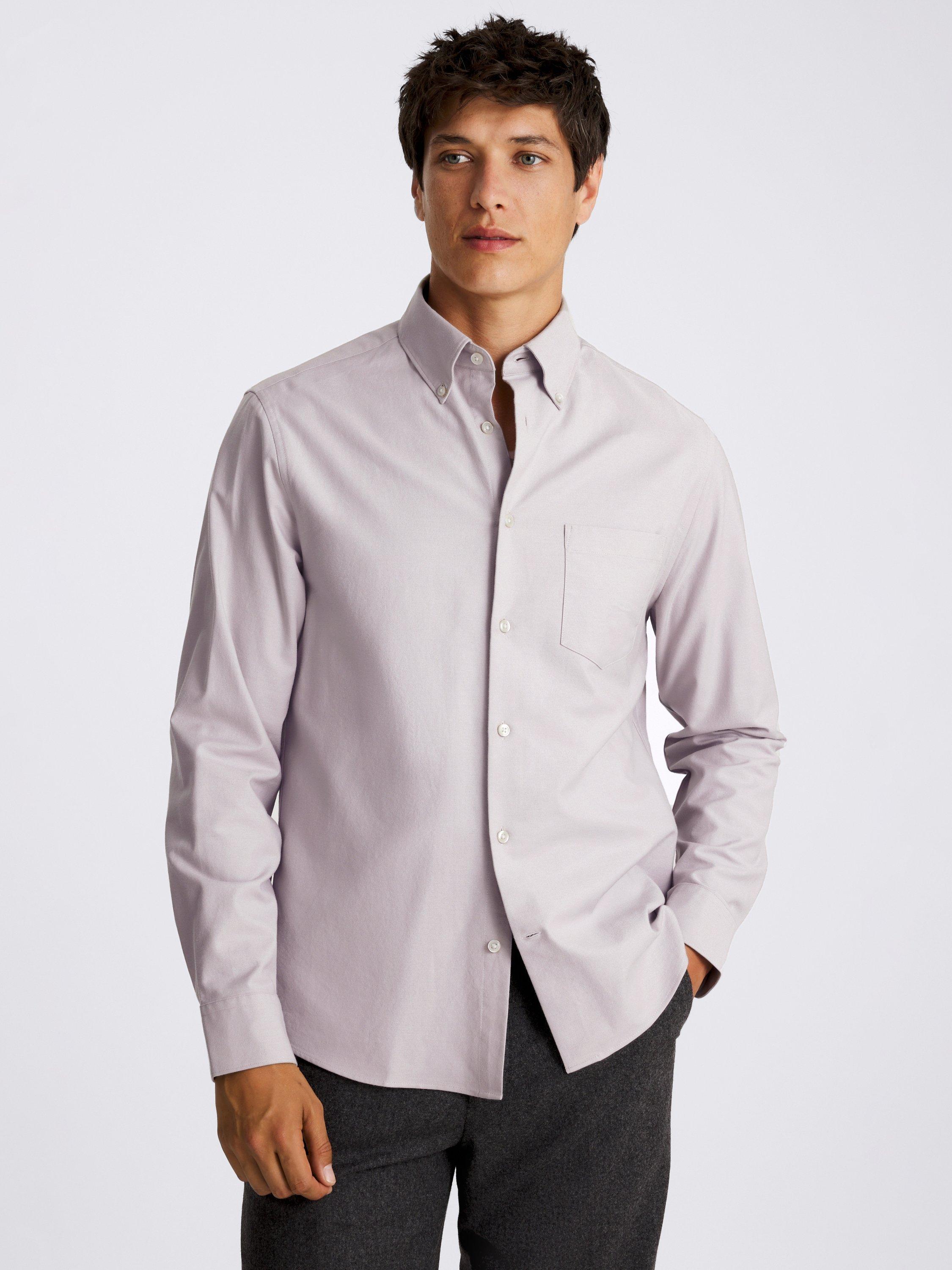 Product image 1 of 4, which shows Moss Washed Oxford Shirt, Lilac, S