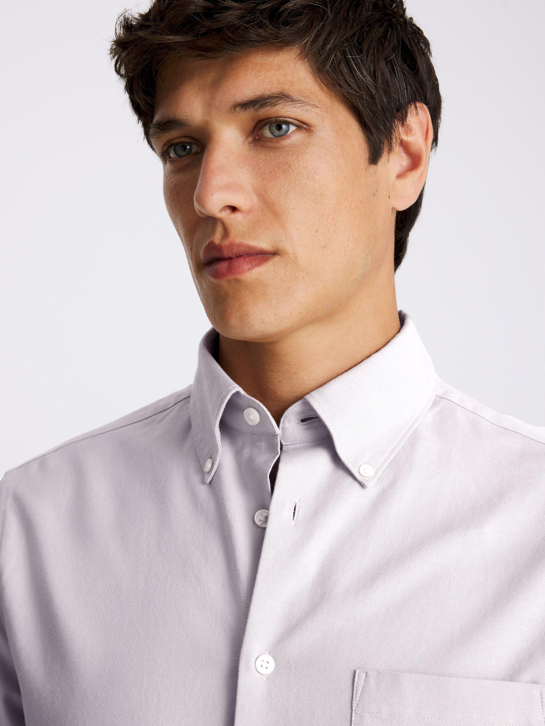 Product image 3 of 4, which shows Moss Washed Oxford Shirt, Lilac, S