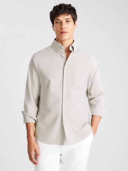 Moss Washed Cotton Oxford Shirt, Z Oldoff White