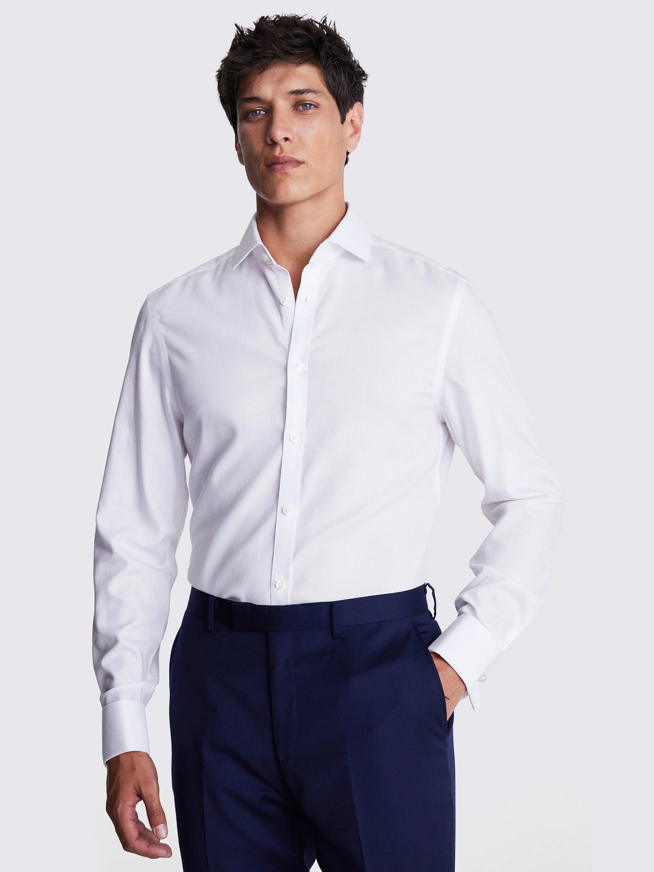 Product image 1 of 4, which shows Moss Slim Royal 2 Shirt, White, 13.5