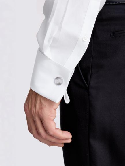Moss Slim Fit Cotton Royal Oxford Non-Iron Shirt, White - view 2, White