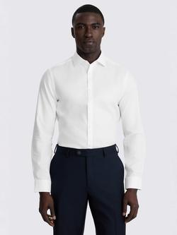 Moss Cotton Non-Iron Slim Fit Oxford Shirt, Mid Pink, White