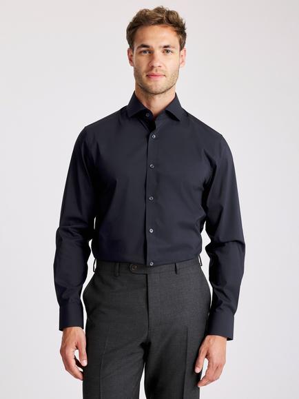 Moss Cotton Blend Tailored Fit Shirt, Green, Blue