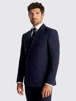 Moss Slim Fit Puppytooth Double-Breasted Suit Jacket, Blue, Blue