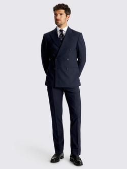 Moss Slim Fit Puppytooth Double-Breasted Suit Jacket, Blue - view 2, Blue