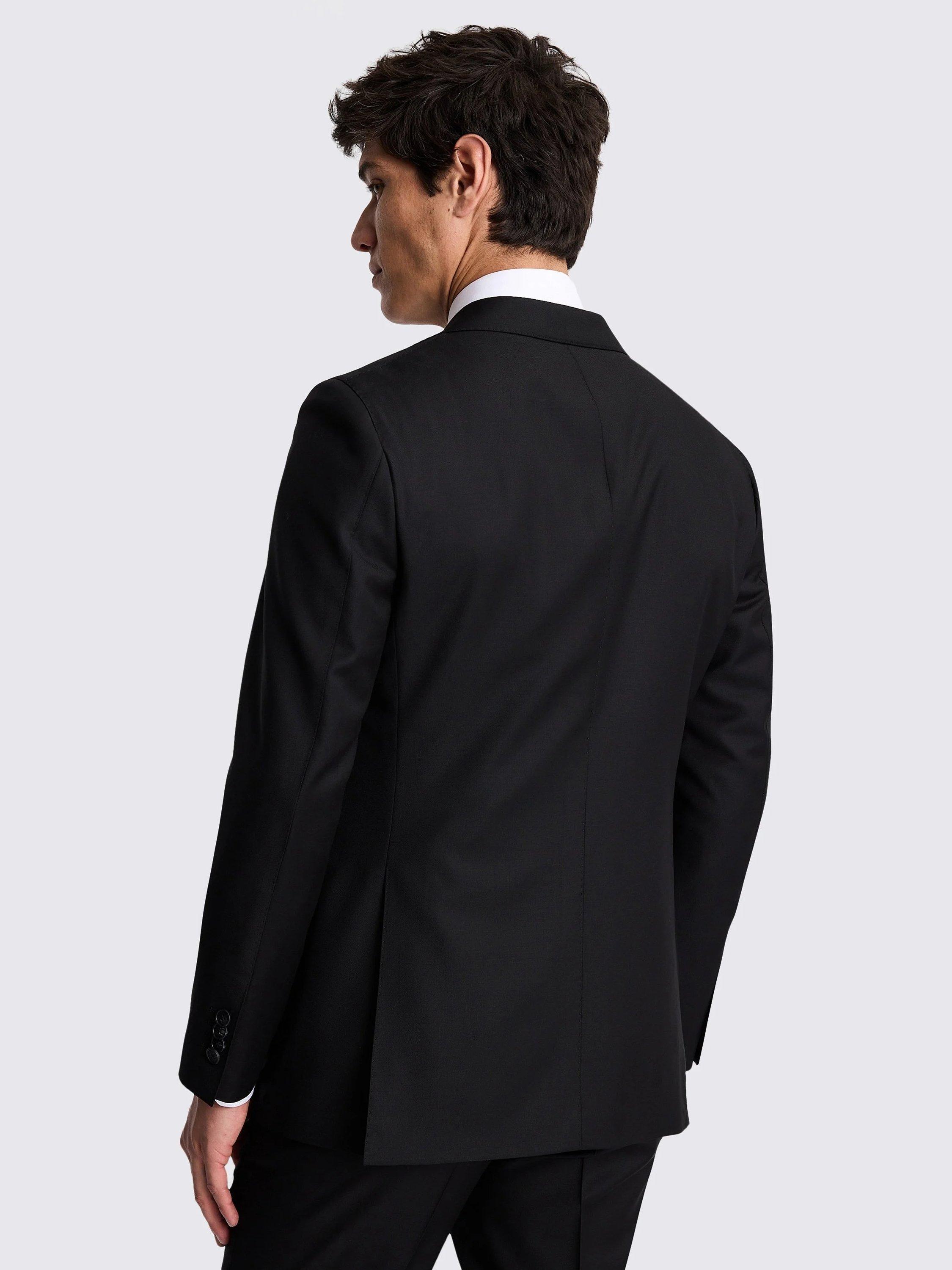 Product image 4 of 6, which shows Moss Tailored Fit Twill Wool Suit Jacket, Black, 36S