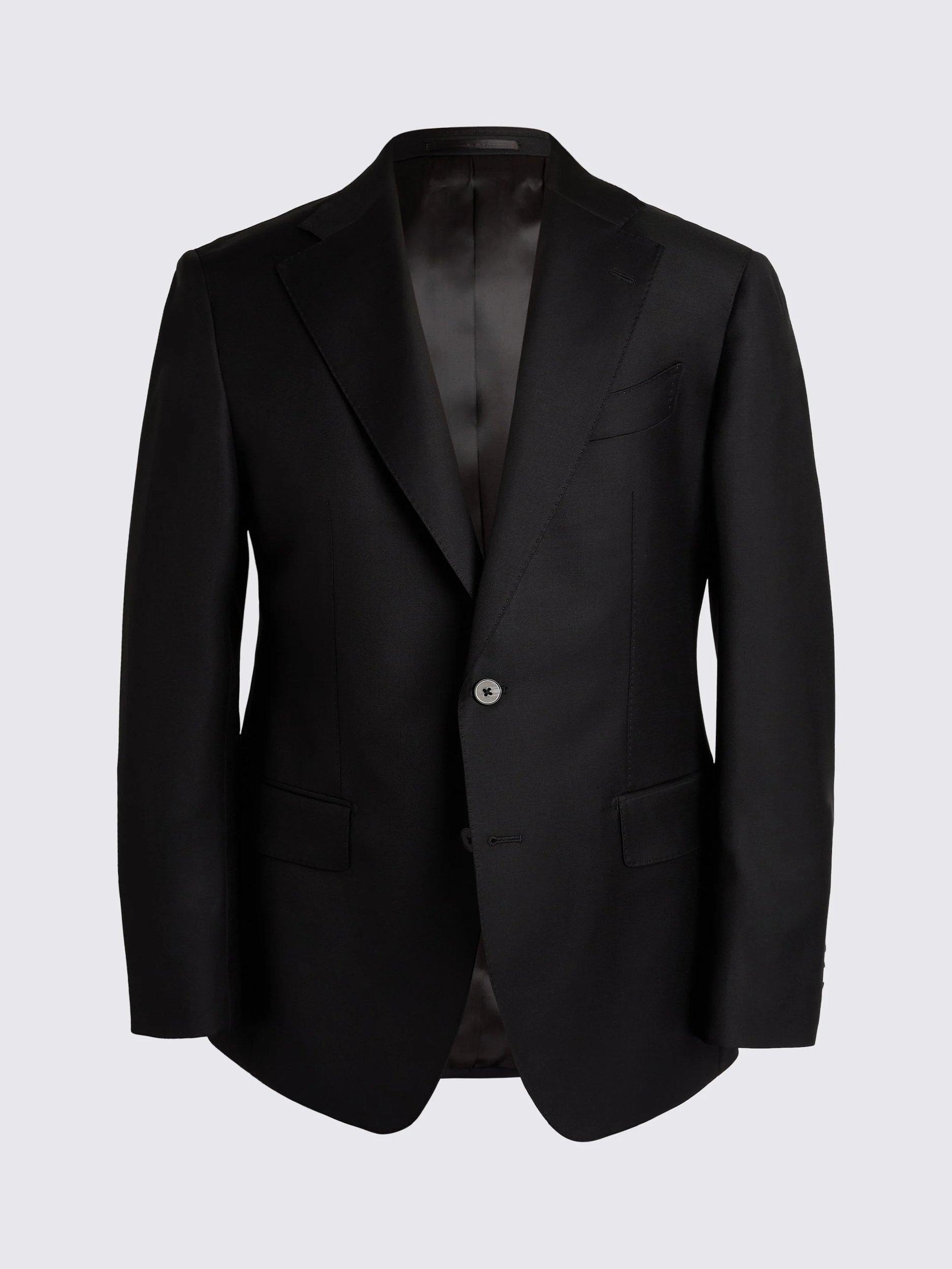 Product image 6 of 6, which shows Moss Tailored Fit Twill Wool Suit Jacket, Black, 36S