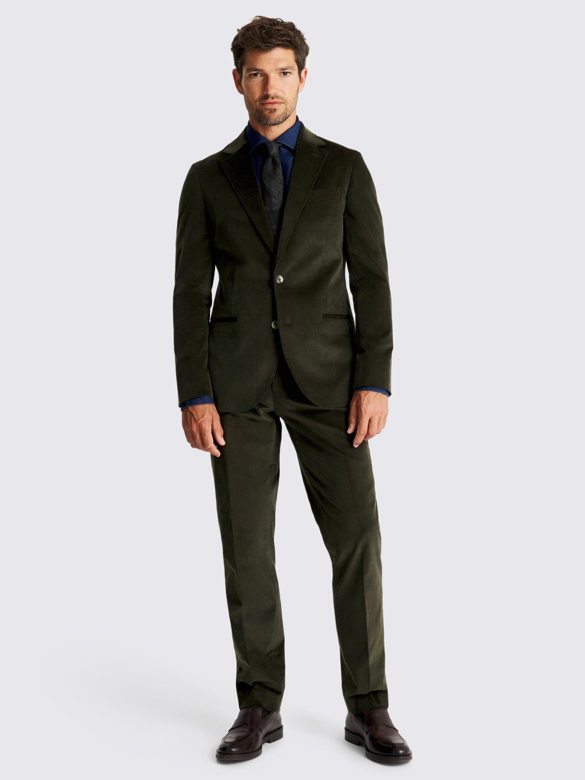 Product image 2 of 6, which shows Moss Tailored Fit Cotton Blend Corduroy Suit Jacket, Green, 36S