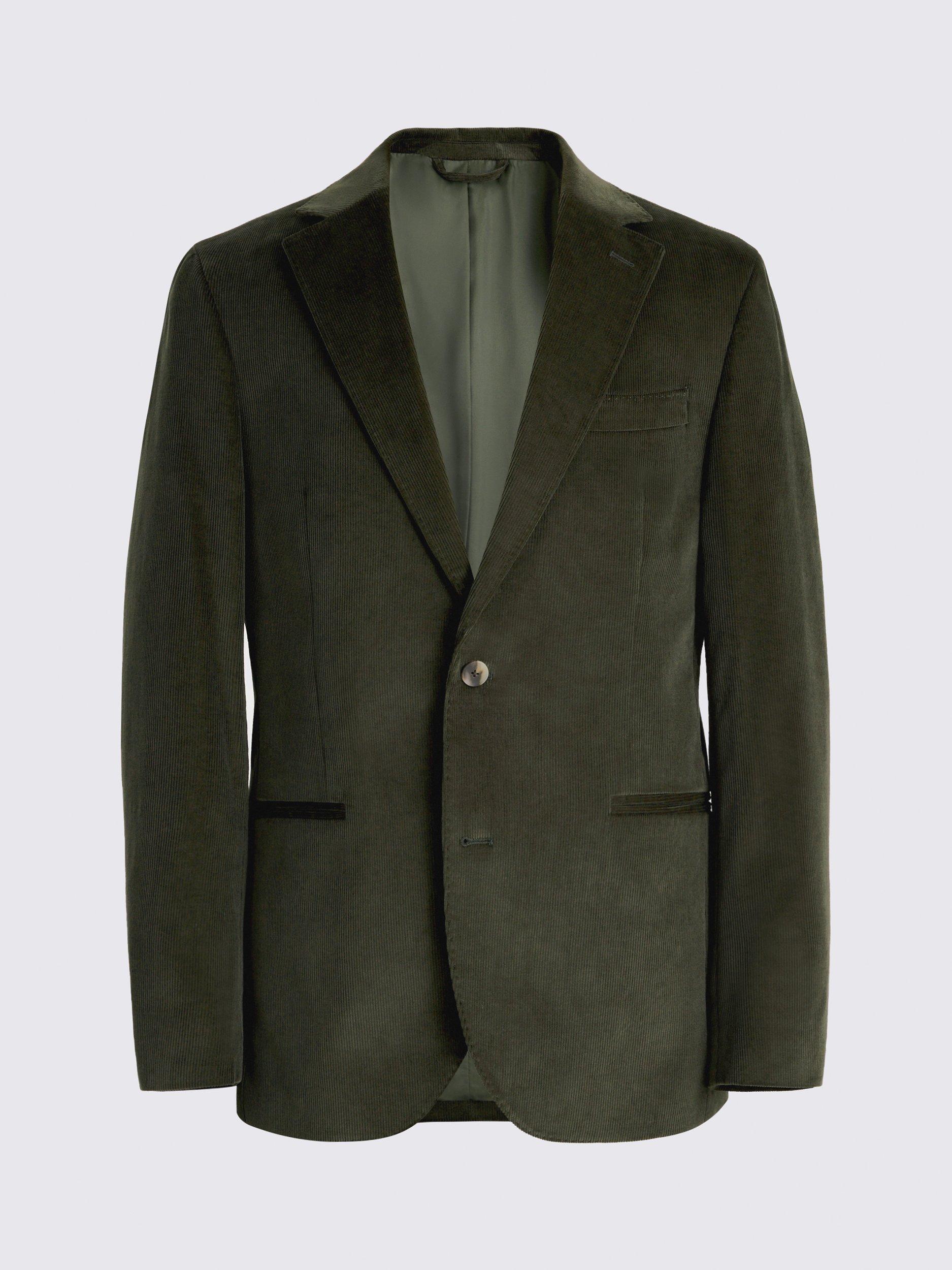 Product image 6 of 6, which shows Moss Tailored Fit Cotton Blend Corduroy Suit Jacket, Green, 36S