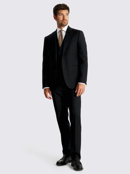 Moss Tailored Fit Wool Blend Performance Stripe Suit Jacket, Navy/Brown - view 2, Navy/Brown