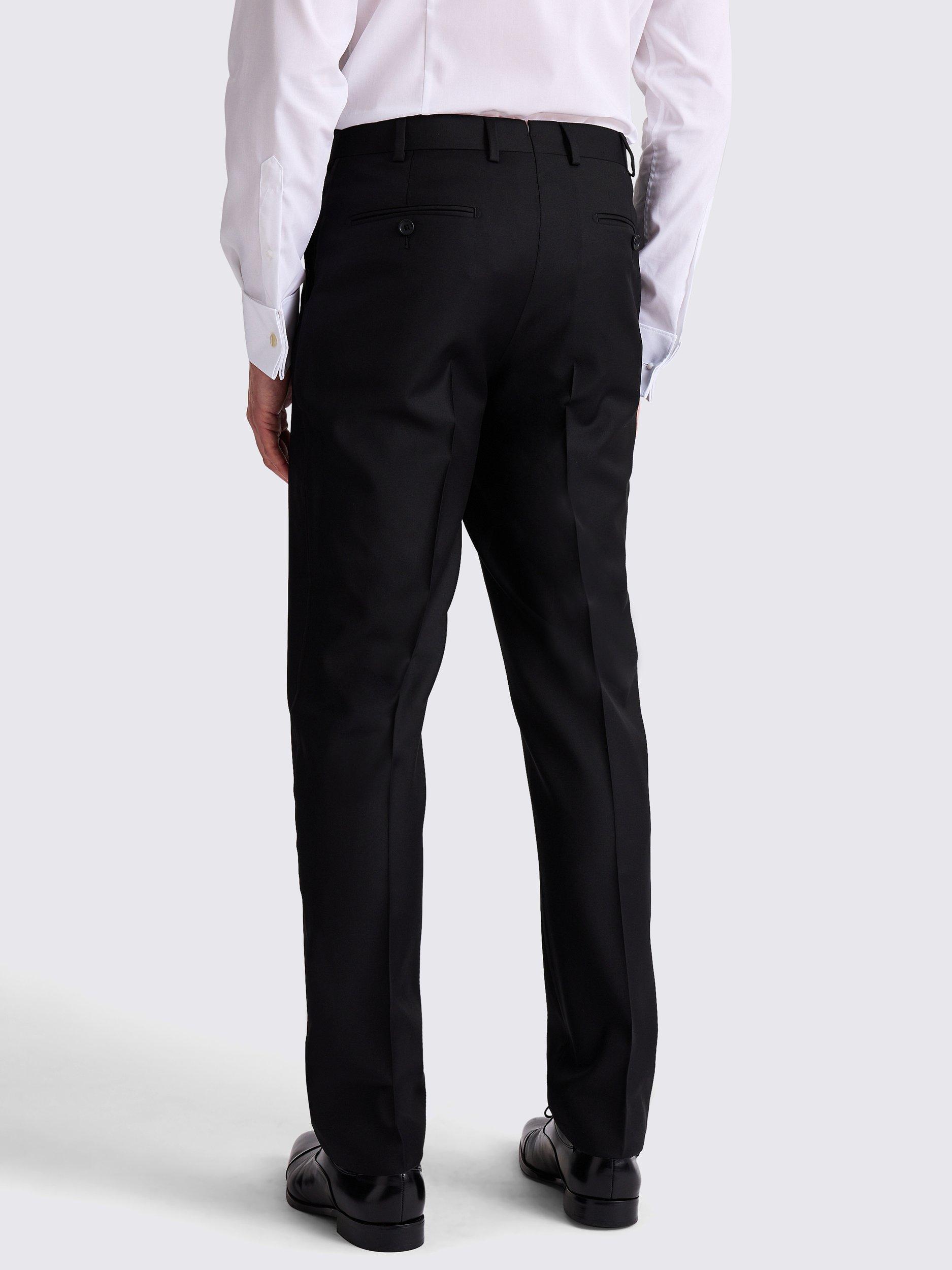Product image 2 of 3, which shows Moss Italian Tailored Suit Trousers, Black, 30S