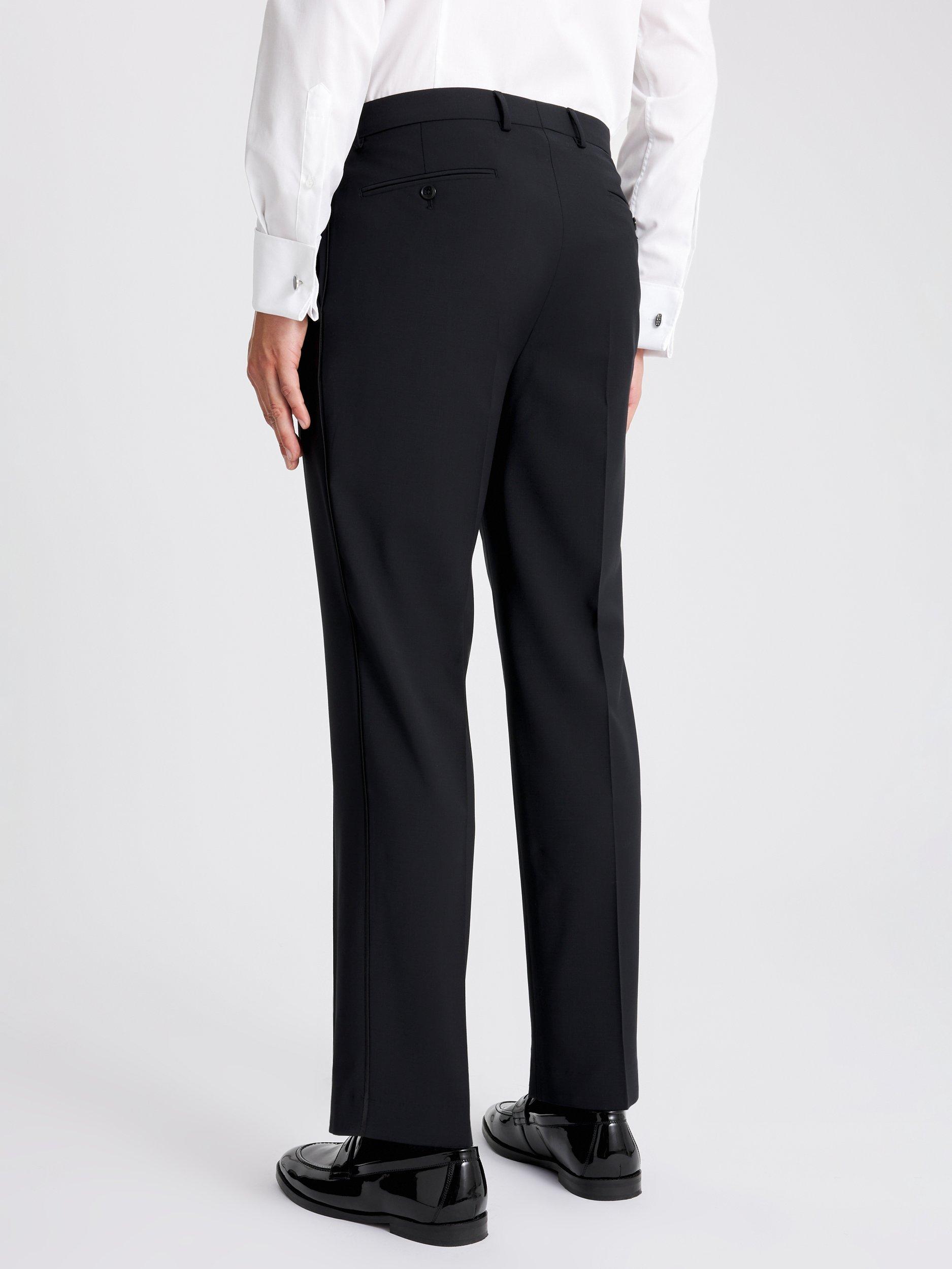 Product image 2 of 3, which shows Moss Regular Fit Wool Blend Suit Trousers, Black, 28R