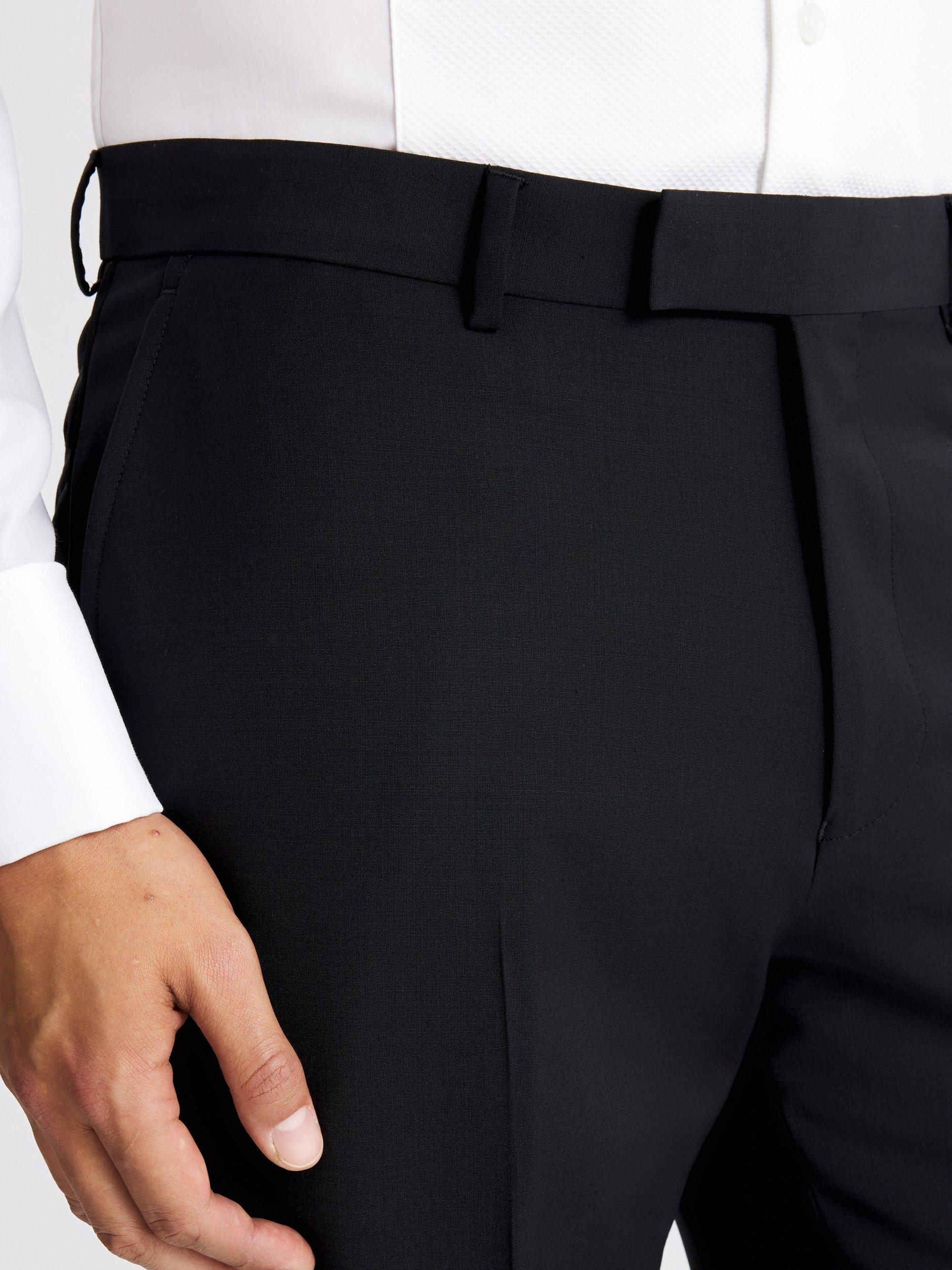 Product image 3 of 3, which shows Moss Regular Fit Wool Blend Suit Trousers, Black, 28R