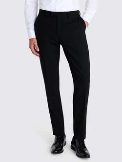 Moss Slim Fit Wool Tuxedo Trousers, Black, Black