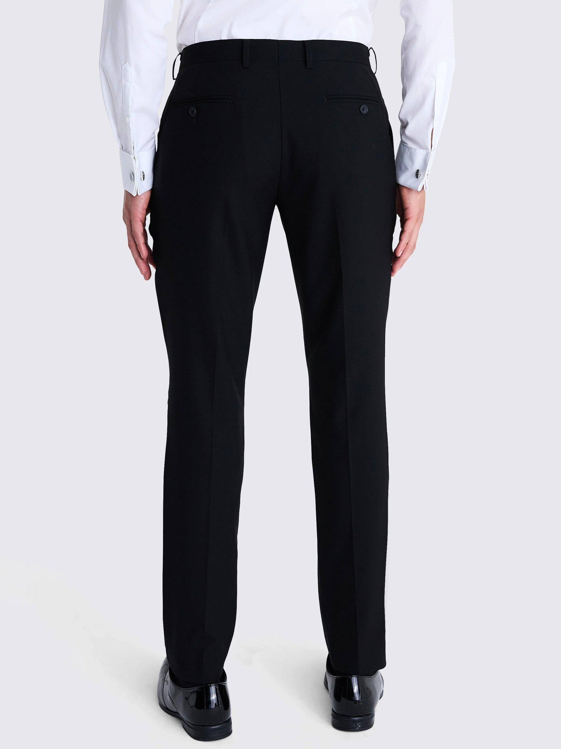 Product image 2 of 3, which shows Moss Slim Fit Wool Tuxedo Trousers, Black, 28R