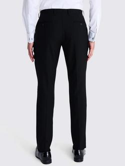 Moss Slim Fit Wool Tuxedo Trousers, Black - view 2, Black