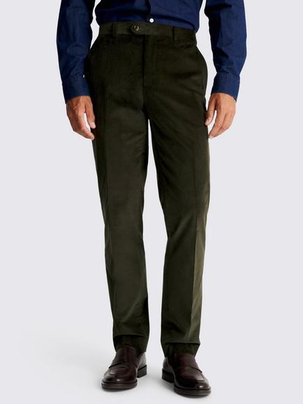 Moss Tailored Fit Cotton Blend Corduroy Suit Trousers, Green, Green
