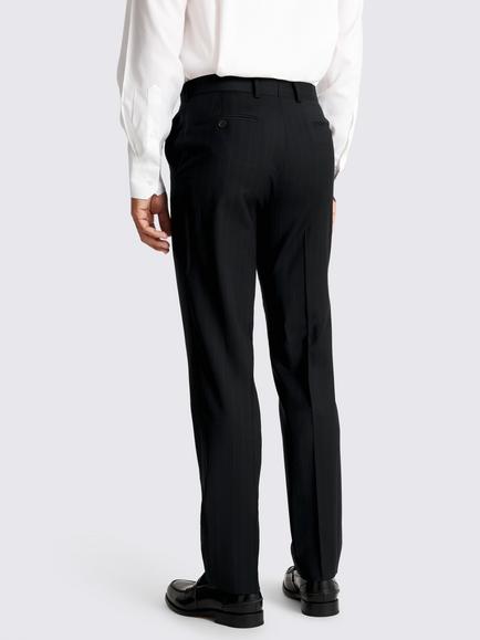 Moss Tailored Fit Wool Blend Performance Stripe Suit Trousers, Navy/Brown - view 2, Navy/Brown