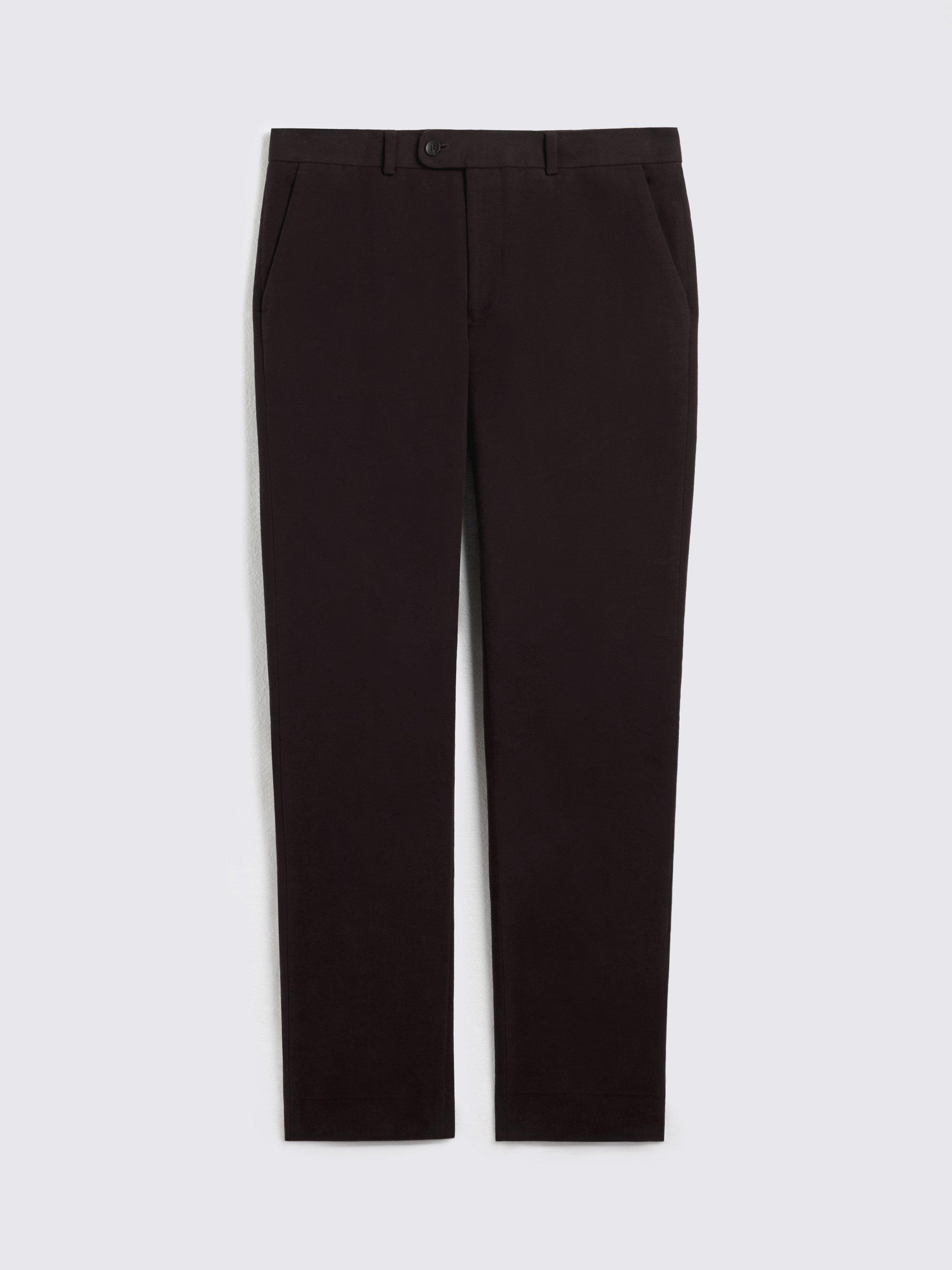 Product image 4 of 4, which shows Moss Cotton Molekin Straight Tailored Chinos, Brown, 30S