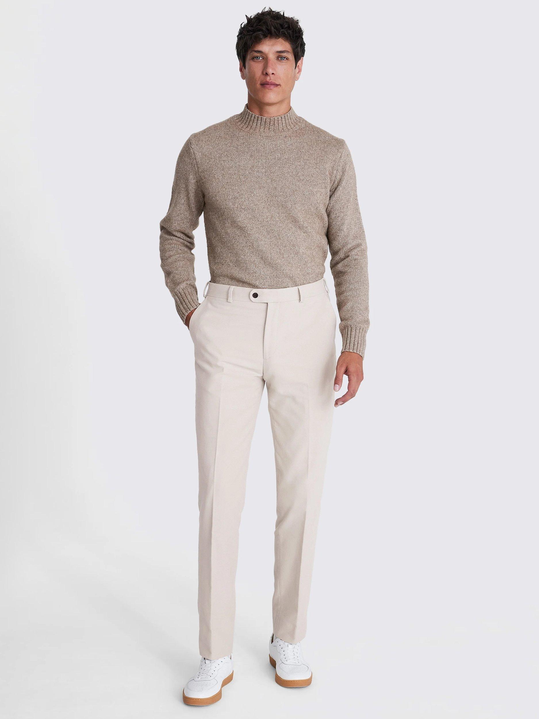 Product image 2 of 4, which shows Moss Cotton Molekin Straight Tailored Chinos, White, 30S