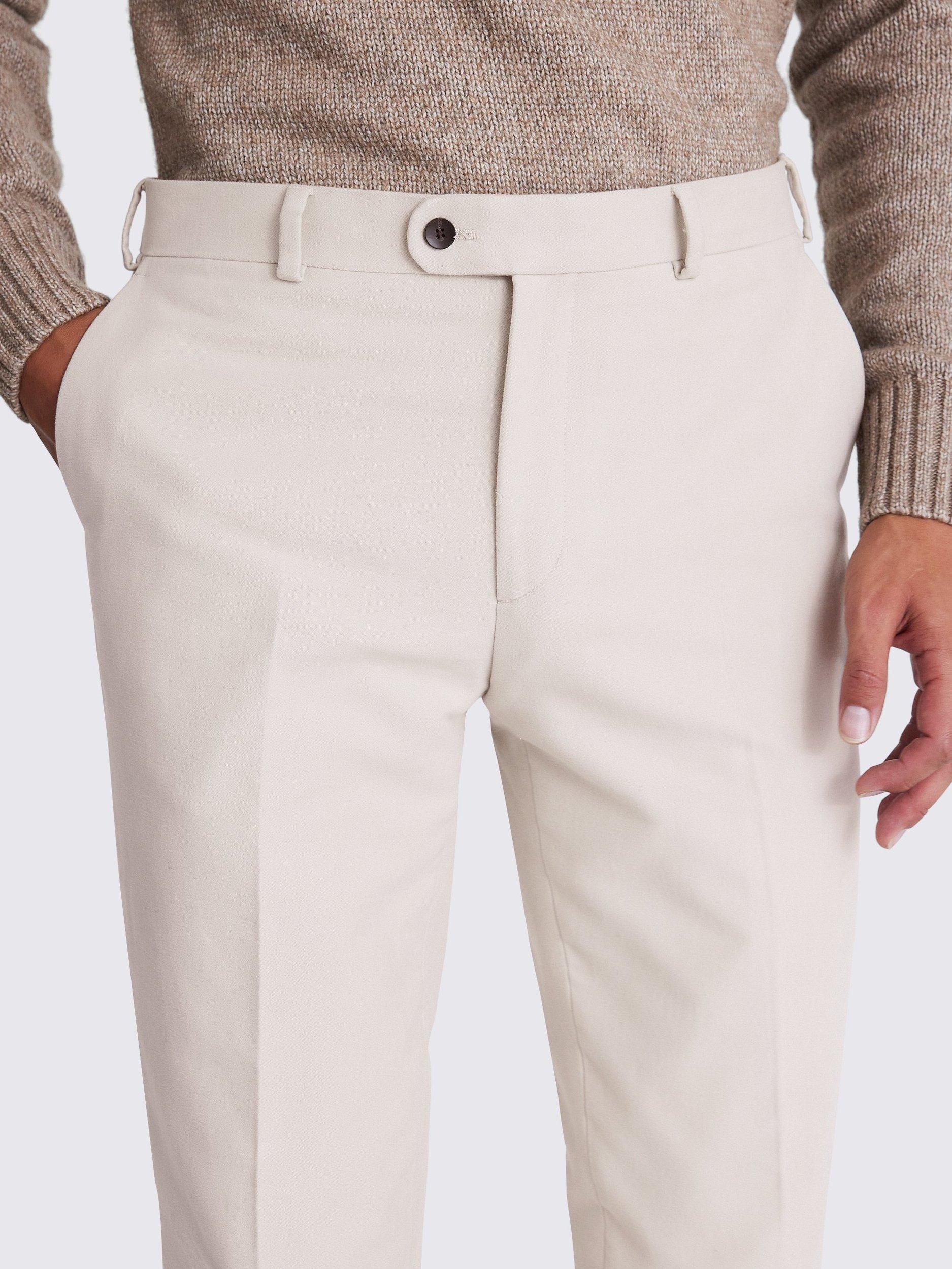 Product image 3 of 4, which shows Moss Cotton Molekin Straight Tailored Chinos, White, 30S
