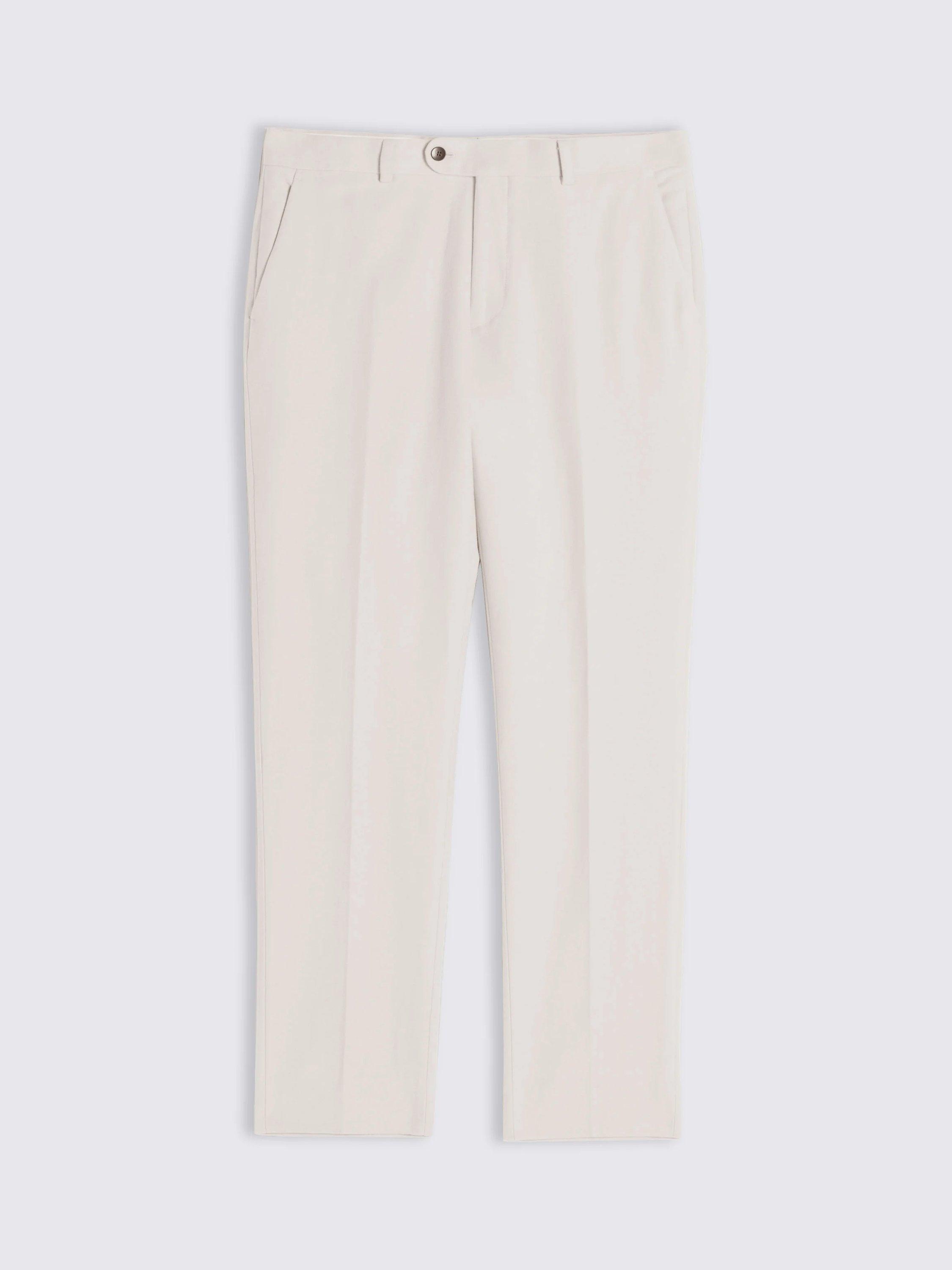 Product image 4 of 4, which shows Moss Cotton Molekin Straight Tailored Chinos, White, 30S