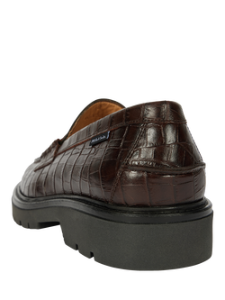 Paul Smith Bolzano Croc Effect Leather Loafers, Brown - view 2, Brown