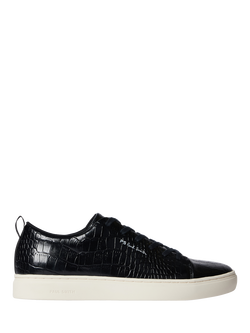 Paul Smith Lee Croc-Effect Leather Trainers, Black, Black