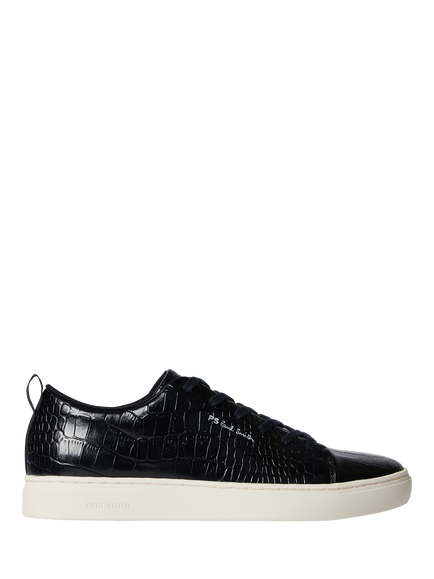 Paul Smith Lee Croc-Effect Leather Trainers, Black, Black