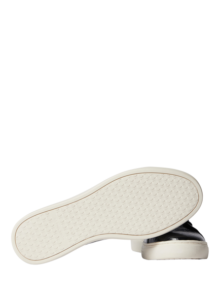Paul Smith Lee Croc-Effect Leather Trainers, Black - view 2, Black