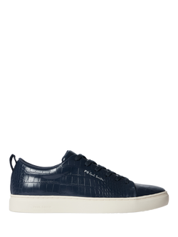 Paul Smith Lee Croc-Effect Leather Trainers, Navy, Navy