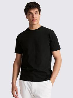 Moss Cotton Regular Fit Short Sleeve Crew Neck T-Shirt, Black