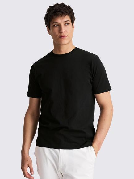 Moss Cotton Crew Neck T-Shirt, Black