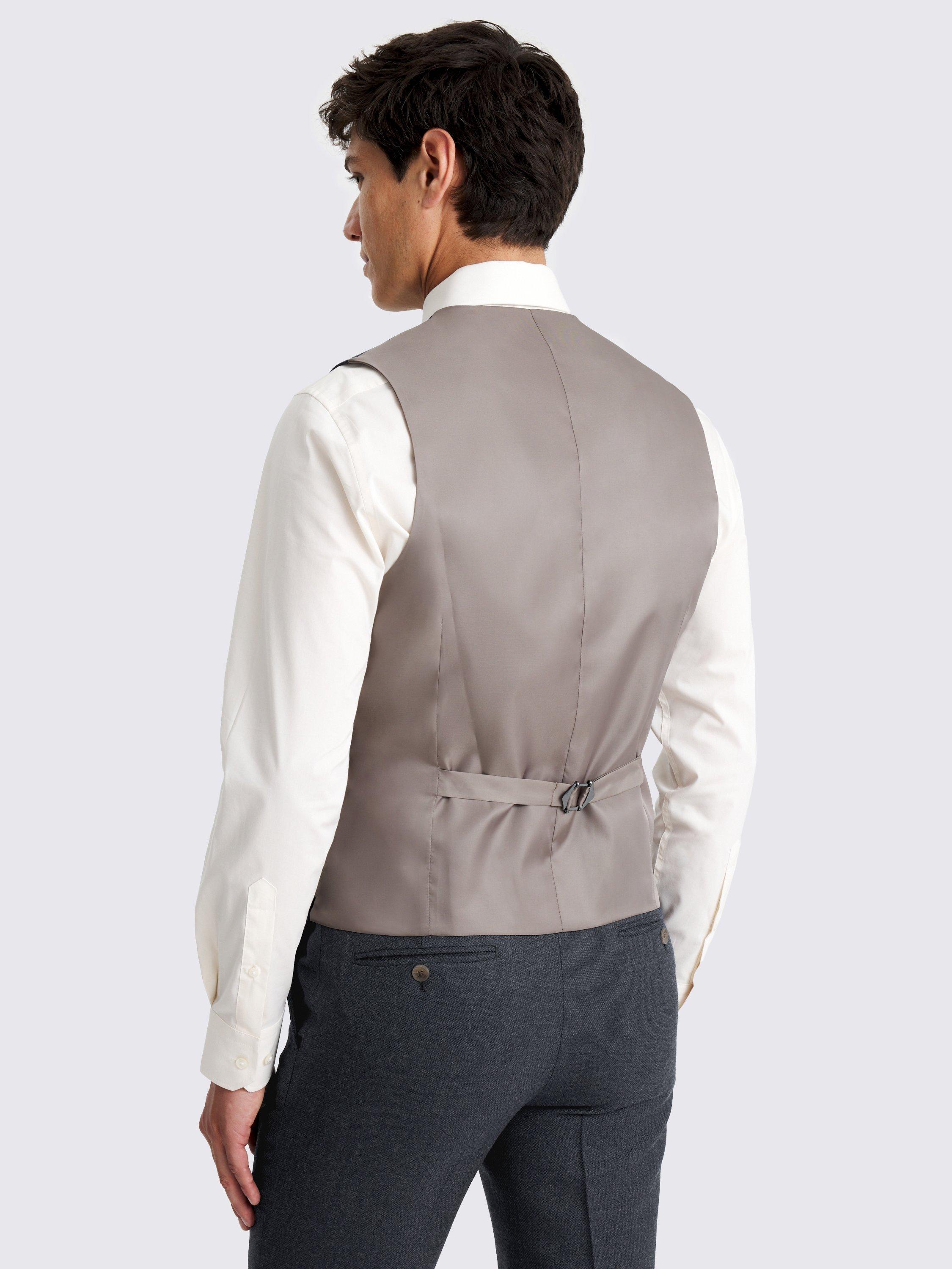 Product image 2 of 3, which shows Moss Tailored Twill Waistcoat, Blue, 36R