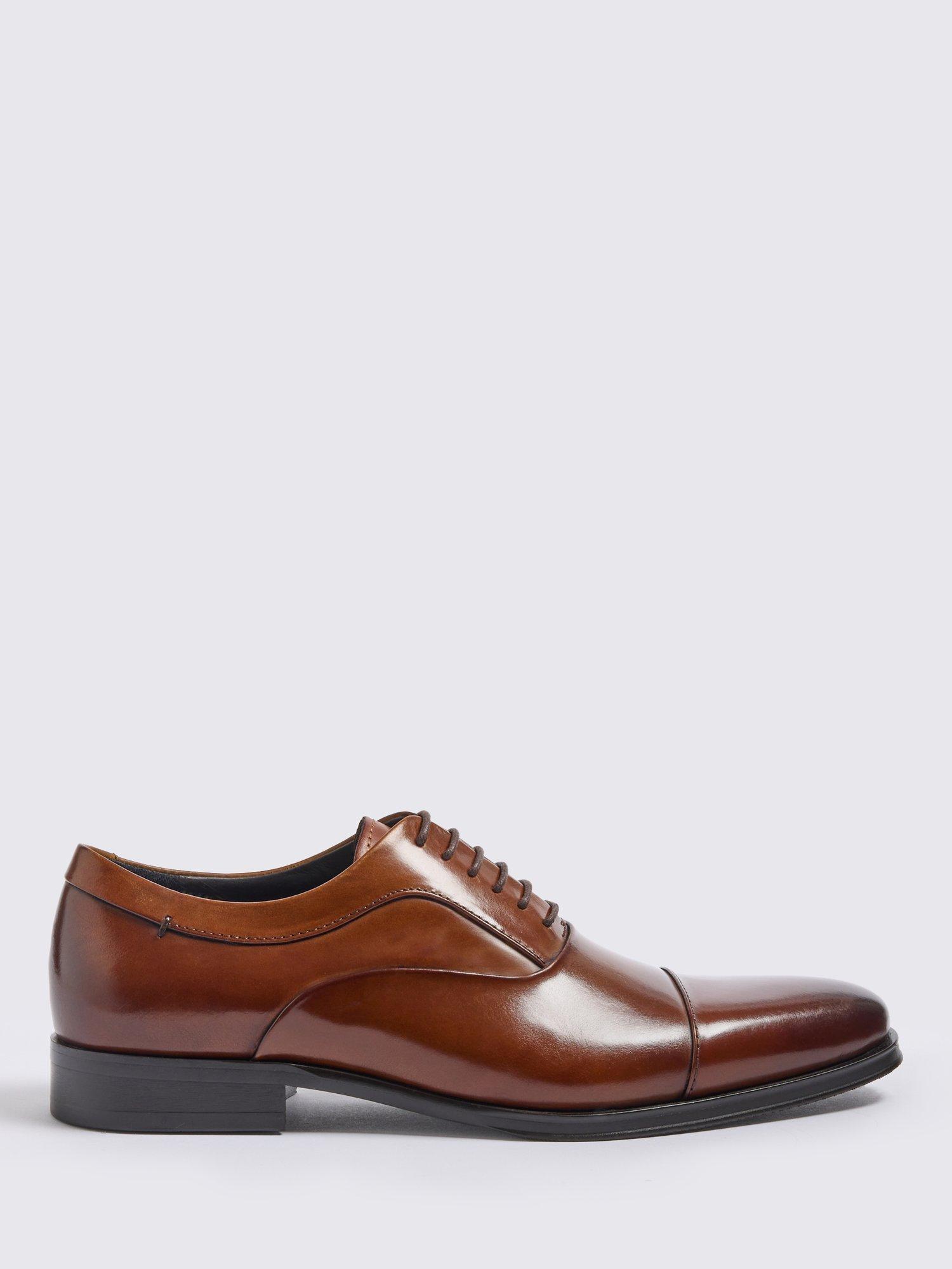 Product image 1 of 4, which shows Moss John White Guildhall Brown Oxford Shoes, Tan, 6