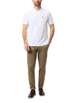 Psycho Bunny Cotton Regular Fit Short Sleeve Pique Polo Shirt, White, Wht-white