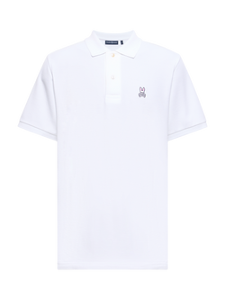 Psycho Bunny Cotton Regular Fit Short Sleeve Pique Polo Shirt, White - view 2, Wht-white