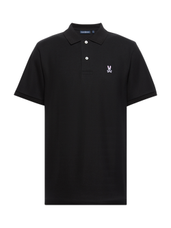 Psycho Bunny Classic Short Sleeve Pique Polo Shirt, Black - view 2, Black