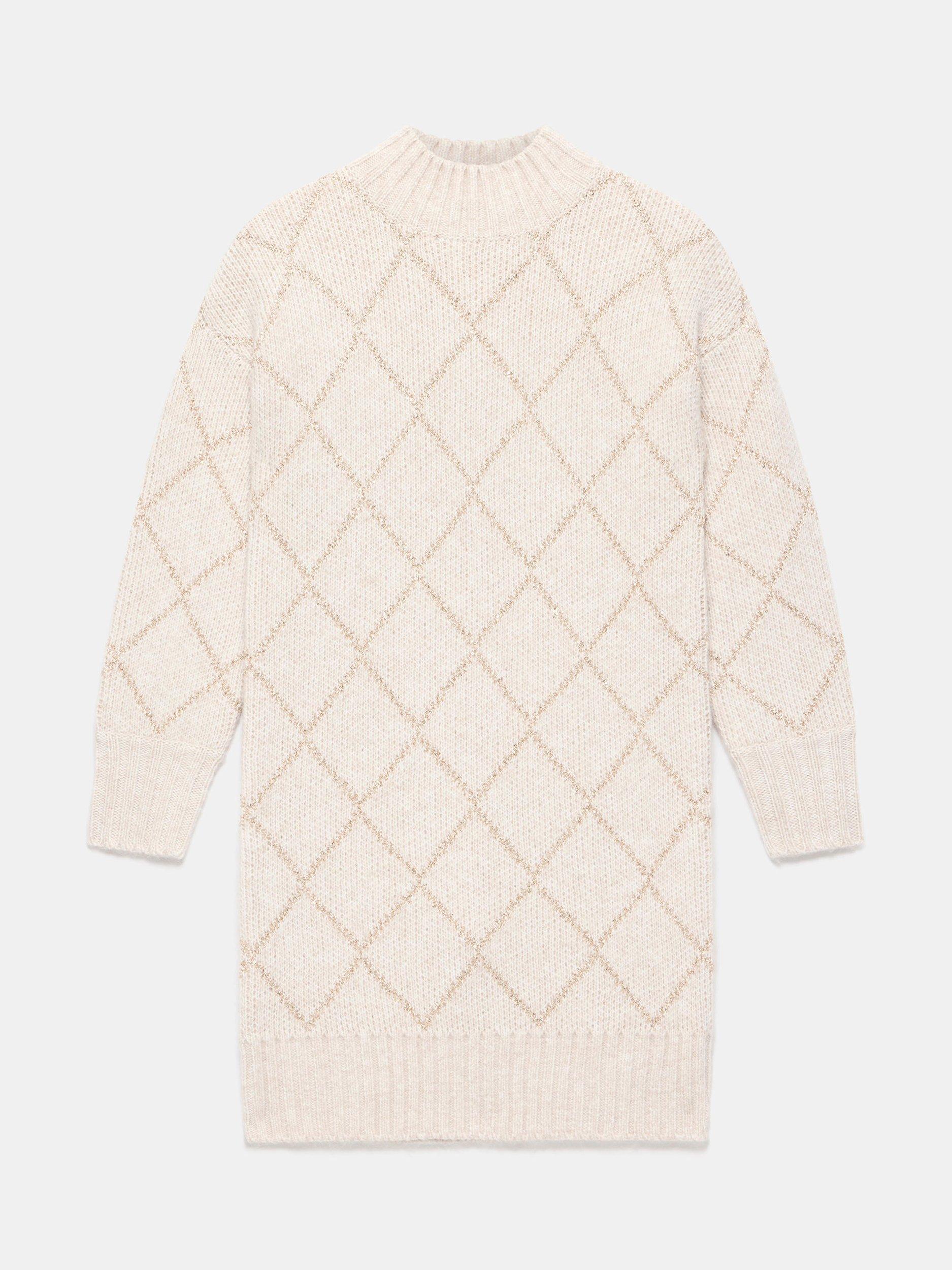 Product image 7 of 8, which shows Mint Velvet Sequin Knit Mini Dress, Natural, XS