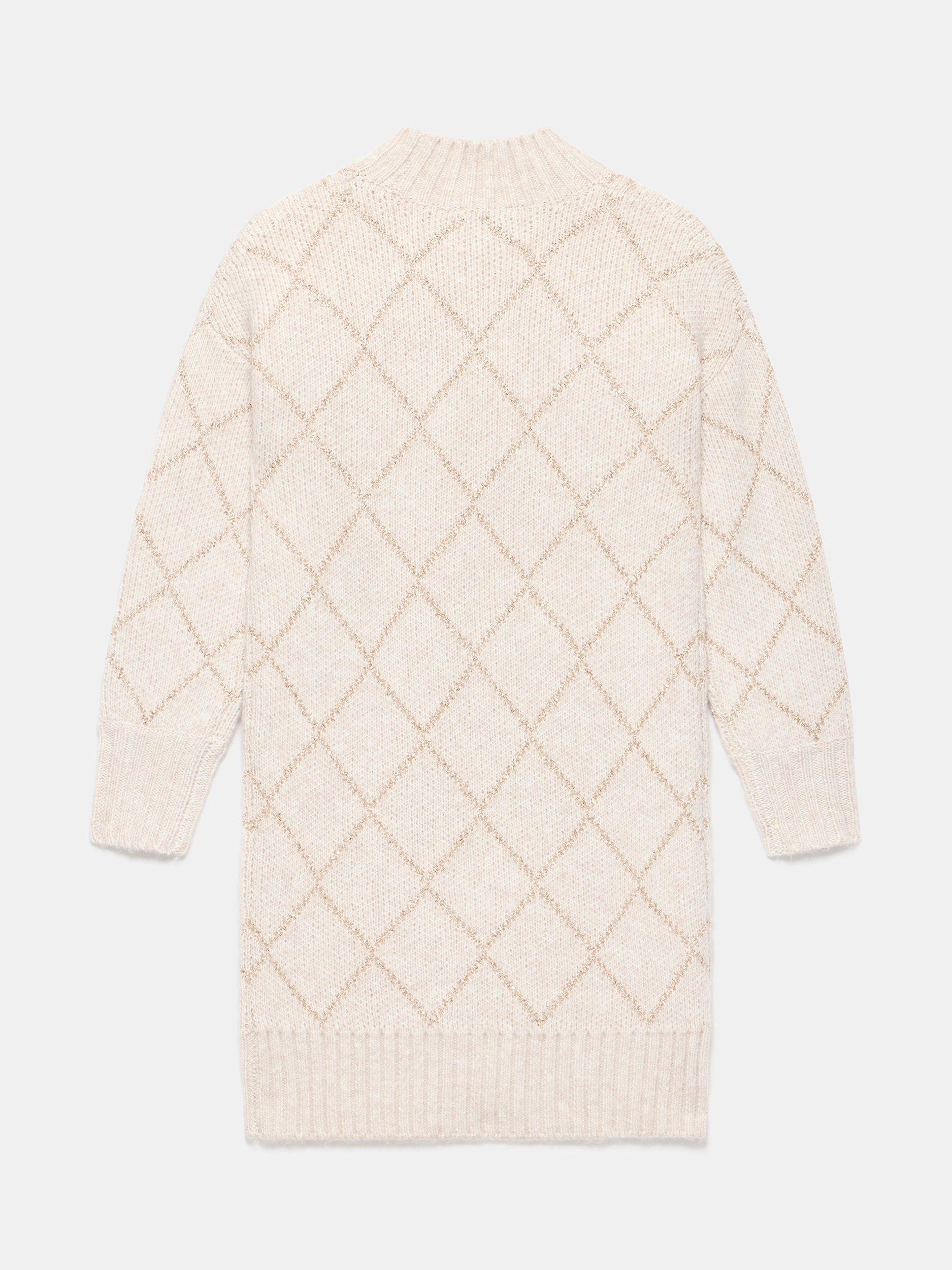 Product image 8 of 8, which shows Mint Velvet Sequin Knit Mini Dress, Natural, XS