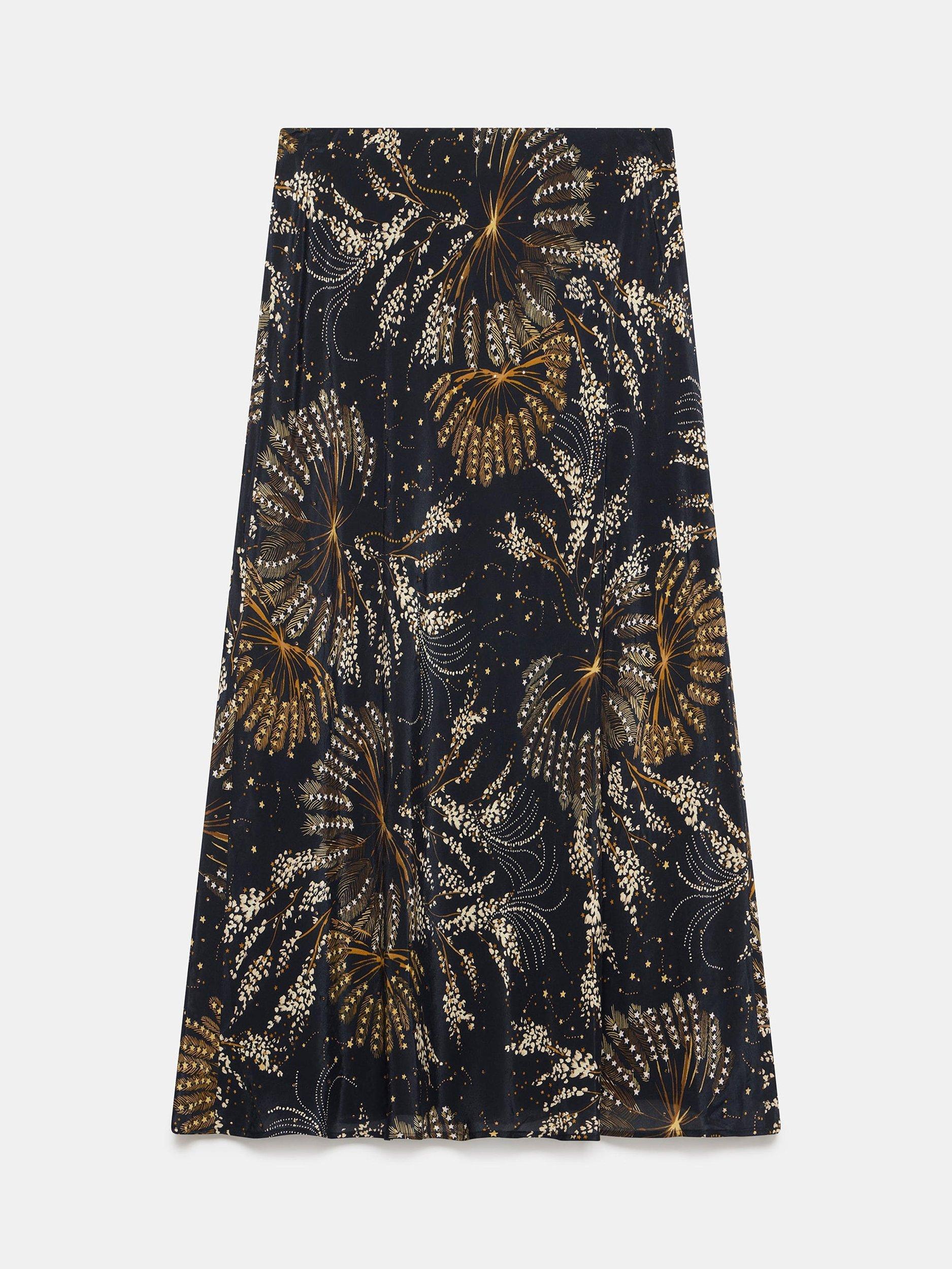Product image 7 of 8, which shows Mint Velvet Printed Slip Skirt, Black/Multi, XS