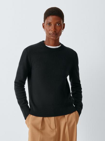 John Lewis Cashmere Crew Neck Jumper, Black
