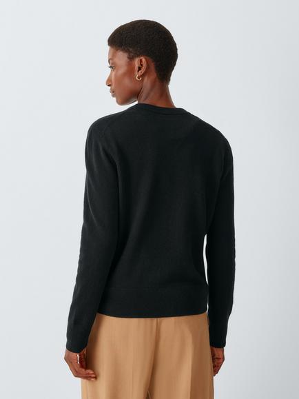 John Lewis Cashmere Crew Neck Jumper - view 2, Black