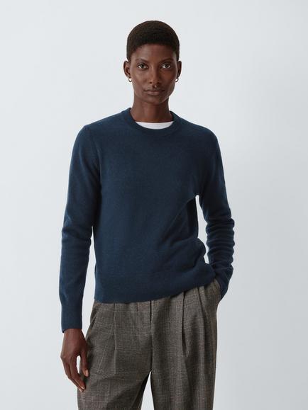 John Lewis Cashmere Crew Neck Jumper, Navy