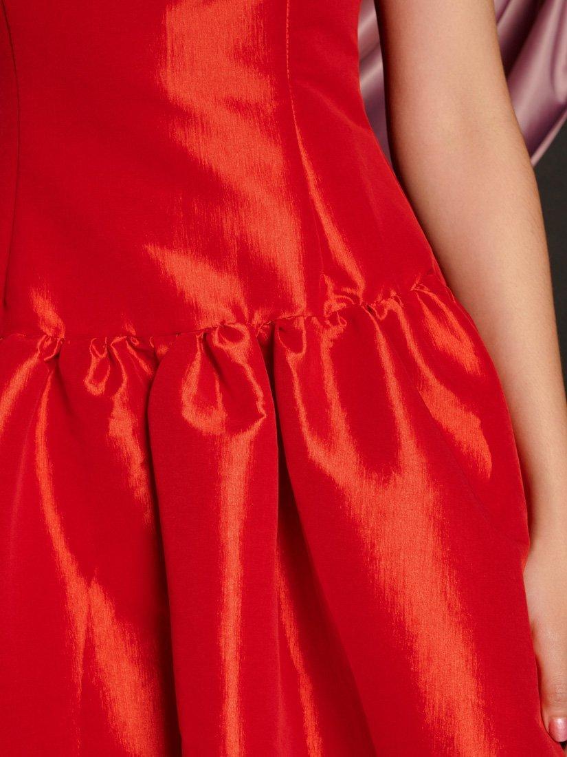 Product image 6 of 6, which shows Sister Jane Quart Taffeta Midi Dress, Red, 6