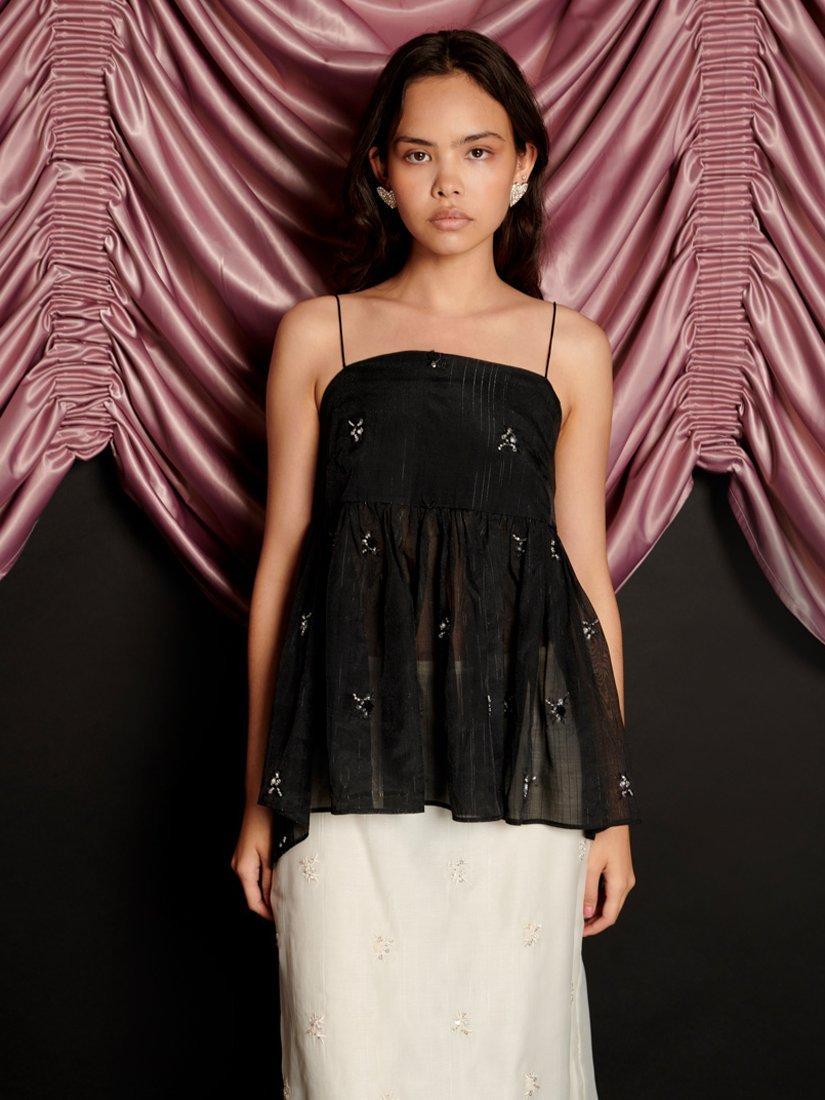 Product image 1 of 6, which shows Sister Jane Lola Embellished Cami Top, Black, 12