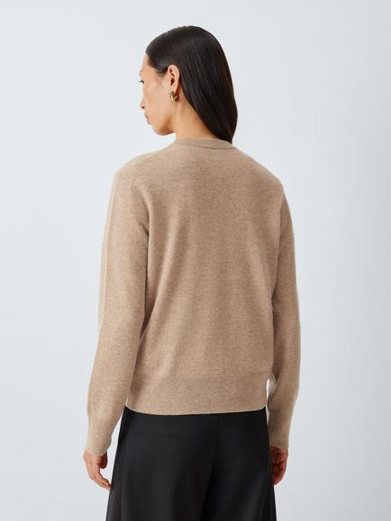 John Lewis Cashmere Crew Neck Jumper - view 2, Camel