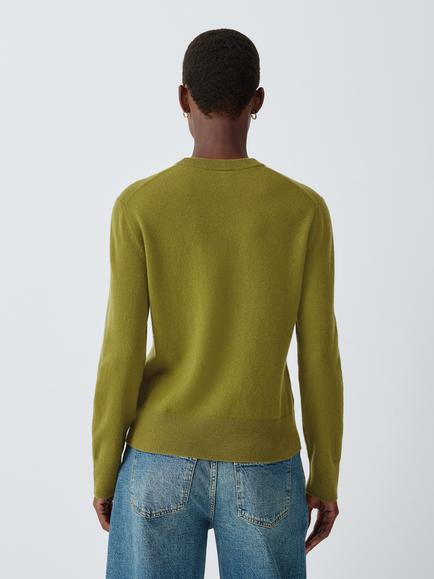 John Lewis Cashmere Crew Neck Jumper - view 2, Olive